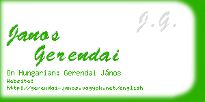 janos gerendai business card