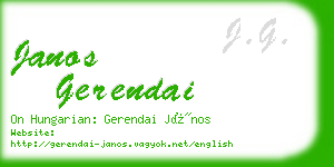 janos gerendai business card